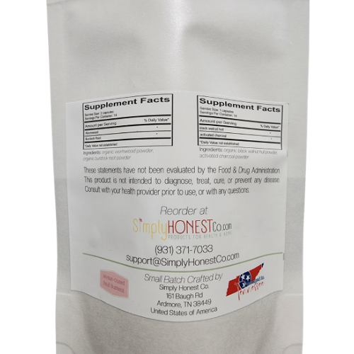 Parasite Cleanse Capsules – 2 Week Herbal Regimen with Wormwood & Charcoal