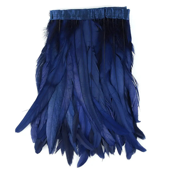 Handmade Feather Fringe Midnight Sky (1 yard strip)