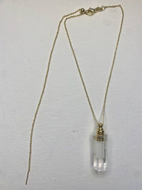 Crystal Quartz Necklace with Hidden Chamber, Adjustable length