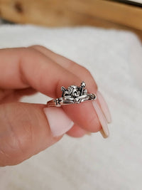 Sterling Silver Guardian Angel Ring (Size 9)