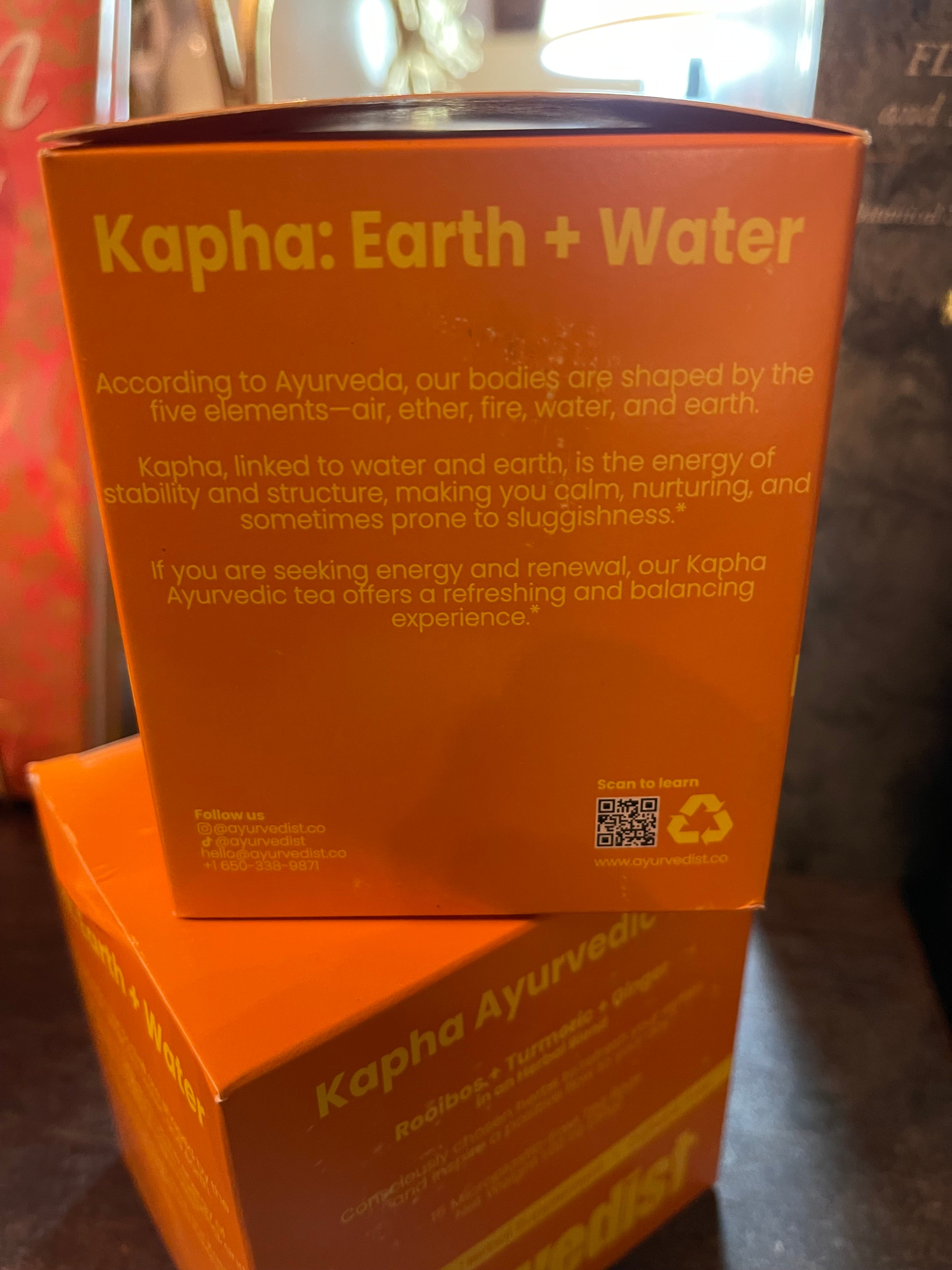 Organic Kapha Ayurvedic Tea: Rooibos, Turmeric, Ginger