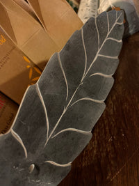 Hand-carved Soapstone Leaf Incense Burner