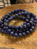Natural Lapis Lazuli Gemstone Bracelet (8 mm beads)