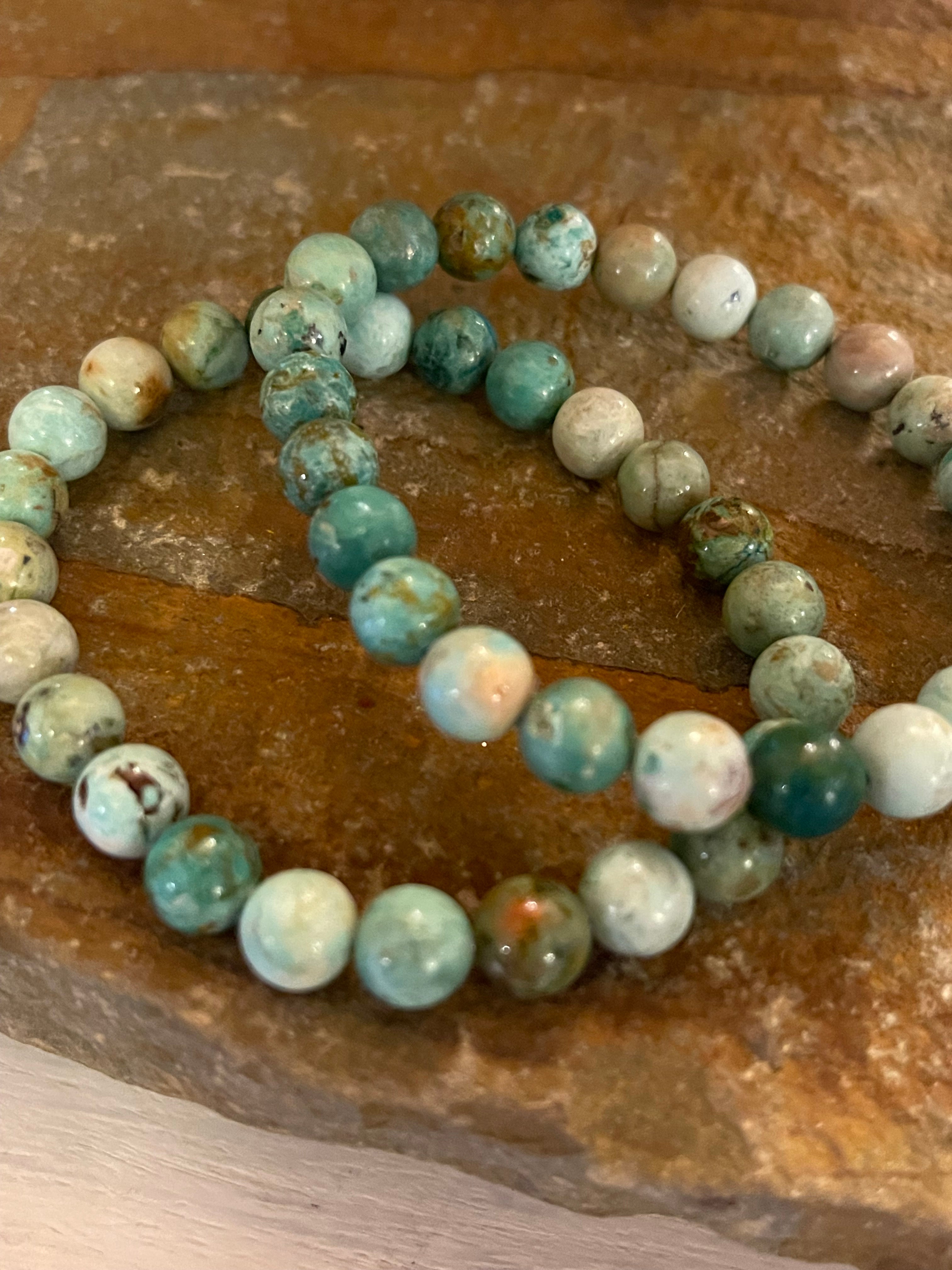 Natural Turquoise Bracelet (8 mm beads)