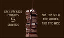 Chocolate bars stacked with text on a brown background. Sold at Townsend Draft Goods