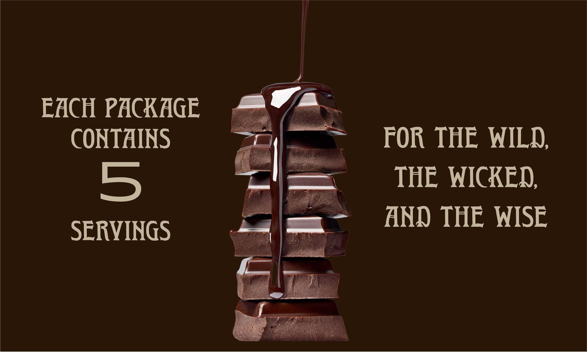 Chocolate bars stacked with text on a brown background. Sold at Townsend Draft Goods