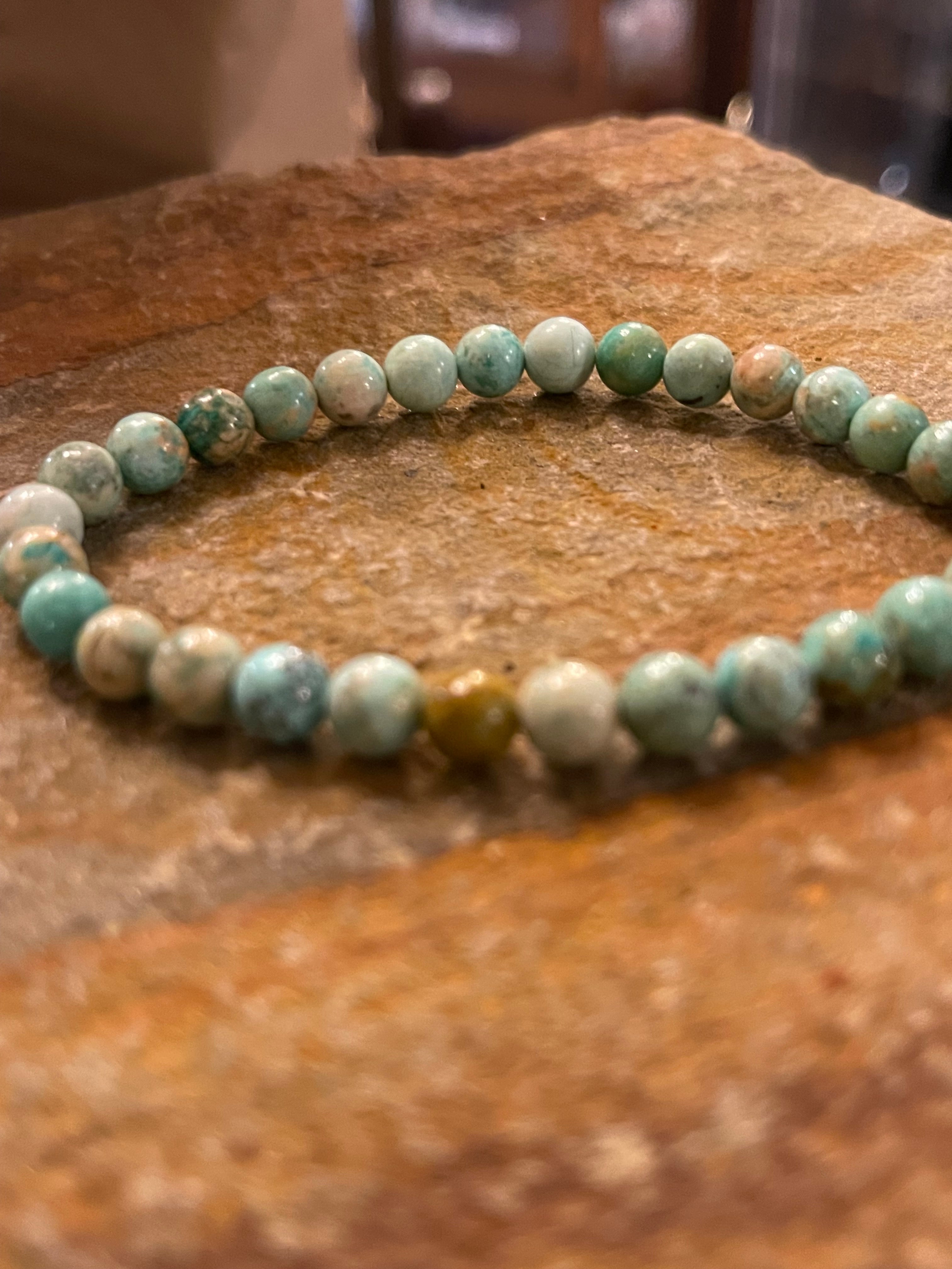 Natural Turquoise Stretch Bracelet (6mm beads)