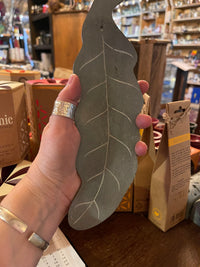 Hand-carved Soapstone Leaf Incense Burner