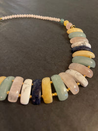 Cooling Gemstone Therapy Necklace with Rose Quartz by Lee Sands (Vintage)