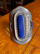 Lapis Lazuli Carved Cuff Bangle - Stone of Wisdom