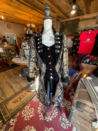 Women's Renaissance Black Velvet Embroidered Coat