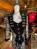 Women's Renaissance Black Velvet Embroidered Coat