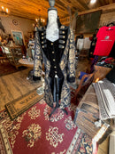 Women's Renaissance Black Velvet Embroidered Coat