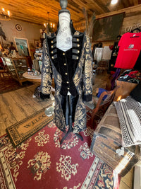 Women's Renaissance Black Velvet Embroidered Coat