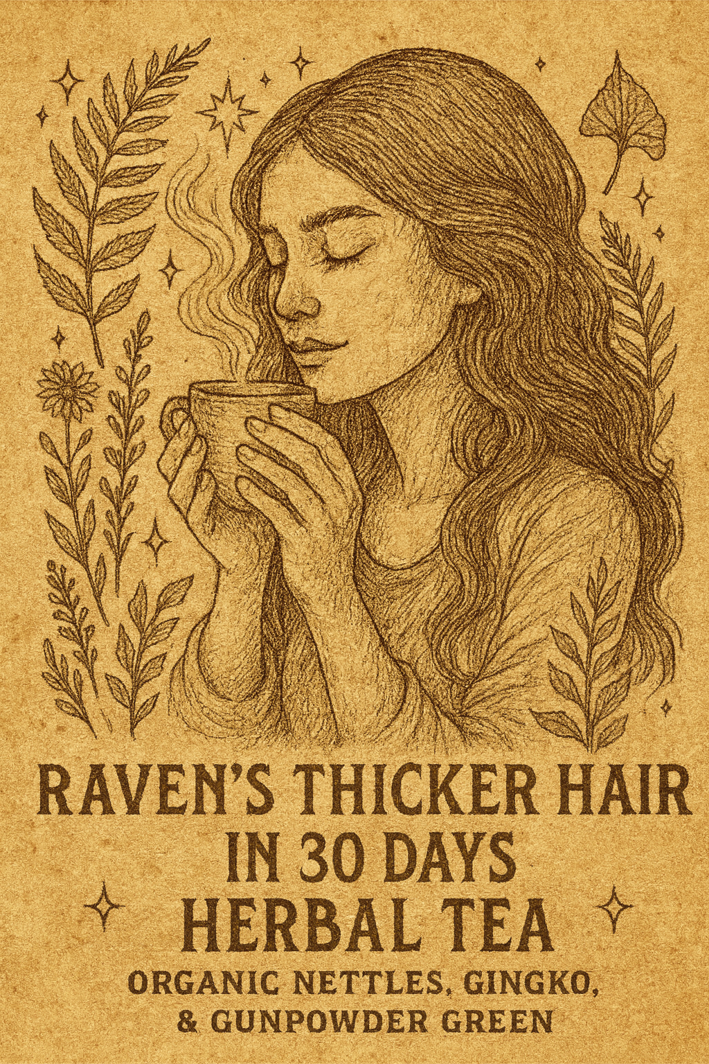Raven’s Thicker Hair in 30 Days Herbal Tea - 4 oz Glass Jar
