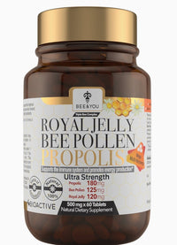 Royal Jelly, Bee Pollen, & Propolis Tablets - Ultra Strength Tablets