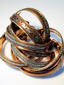 Thin Copper, Mixed-Metal Cuff Bracelet (Magnets at the wrist)