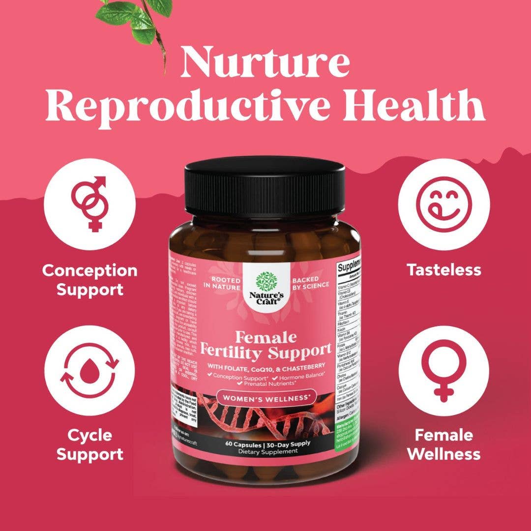 Female Fertility Support - Prenatal Multivitamin Supplement (60 Capsules)