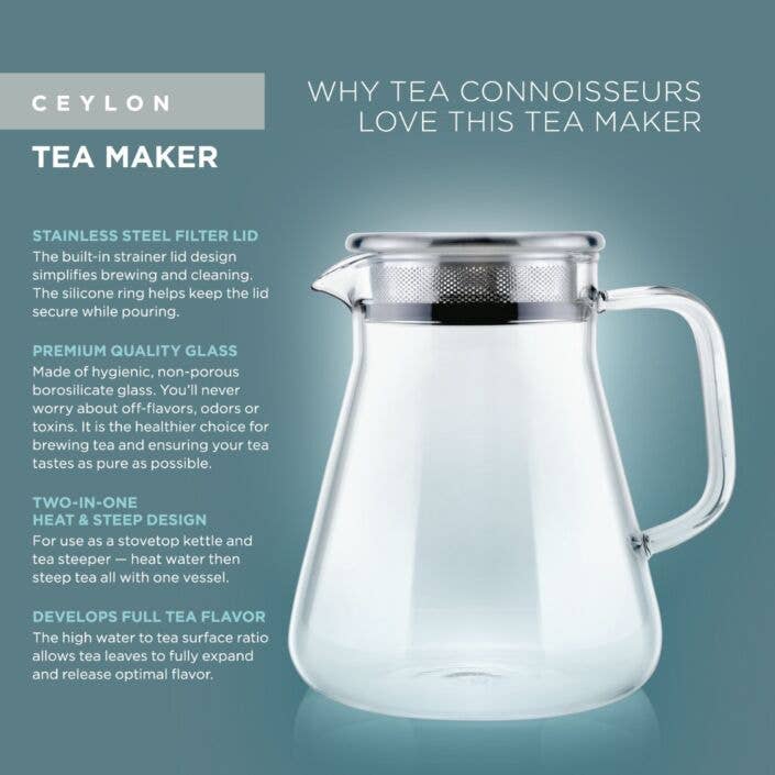 Glass Tea Infuser 2-1! (Heats water on stovetop & steeps tea!) (1-2 Cups)