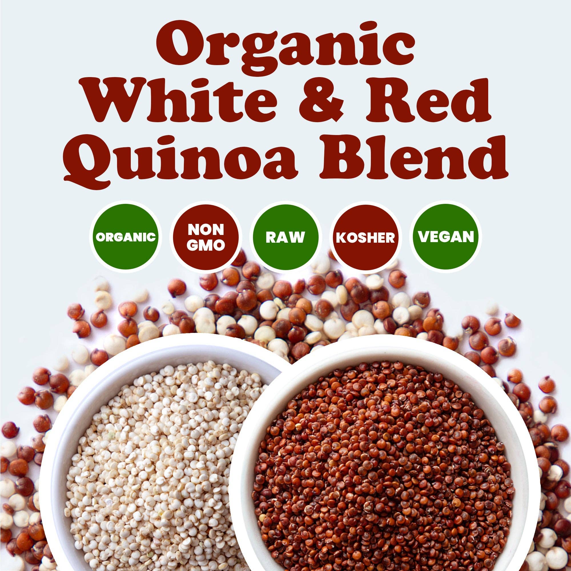 Organic Raw White and Red Quinoa Blend
