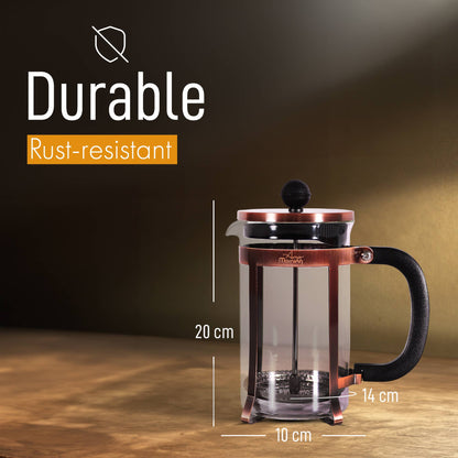 Copper trimmed Tea Maker (20 oz) Stainless Steel