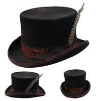 Top Hat - 100% Wool Felt - Distressed Style