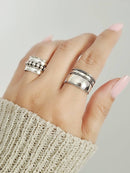 Sterling Silver Thin Air Wide Band (Size 11)