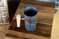 Mill Gap, VA Earth Glaze Bronze Sheen Ceramic Mug w/wooden handle (Industrial 8 oz mug)