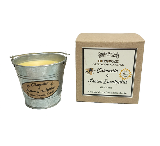 Citronella Mosquito Bucket Candle | Beeswax/Lemon Eucalyptus