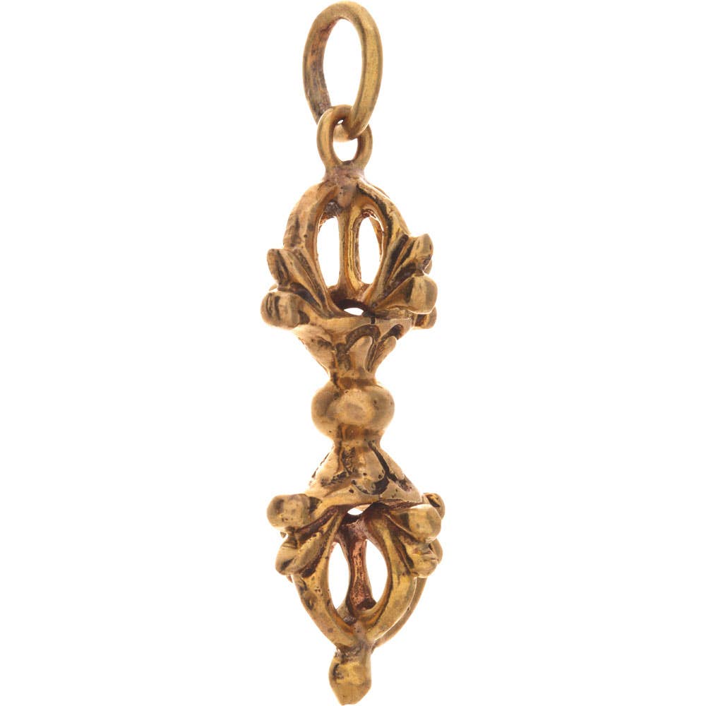 Tibetan Brass Dorje Pendant - Small