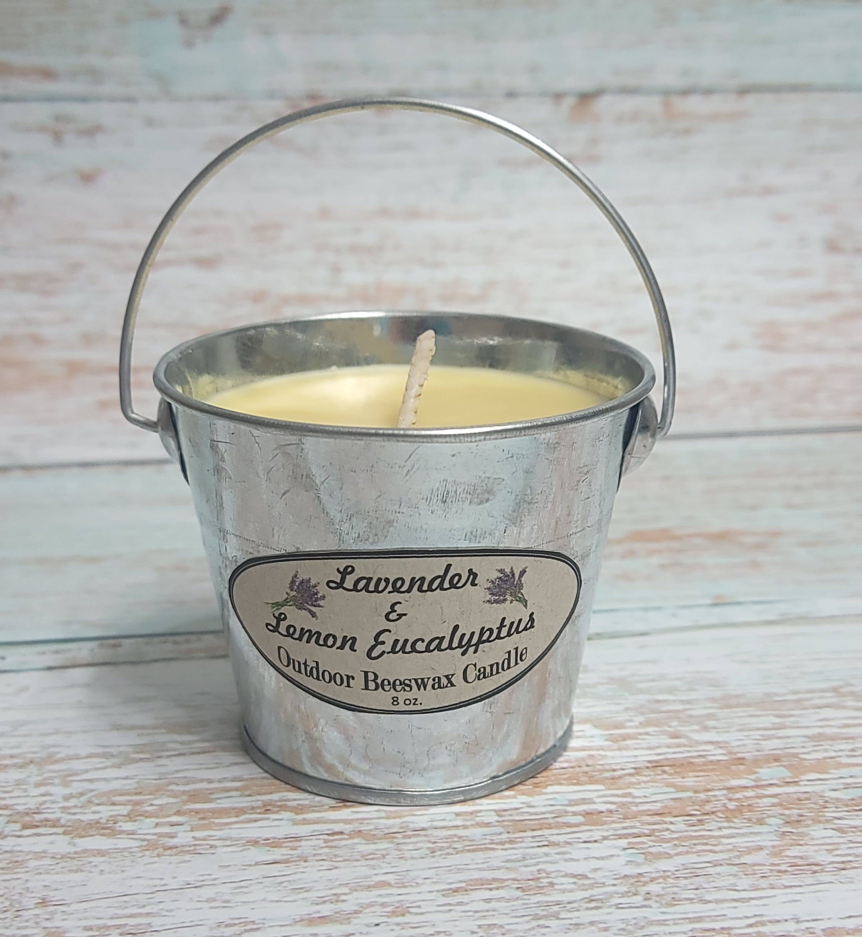 Lavender Mosquito Bucket Candle | Beeswax | Citronella