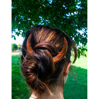Crescent Moon Wooden Hair Stick