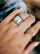 Concave Boho Sterling Silver Ring (Size 8.5)
