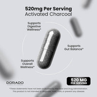 Organic Activated Charcoal Pills From Coconut(120 Capsules)