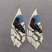Blue Moon Raven Bead Earrings