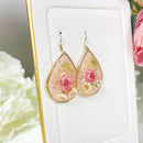 Exquisite Flower Earrings with Hypoallergenic Hook - 18K gold finish (Handmade)