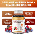 Valerian Root & Chamomile Gummies - 6000 MG Herbal Blend (60 gummies)