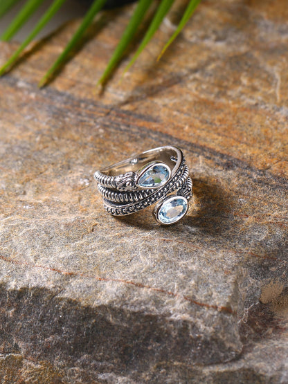 Blue Topaz Solitaire Ring
