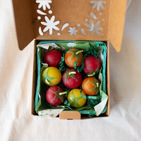 Cherry Tomato Candles! You'll want to eat them, but don't! Cast from real cherry tomatoes!