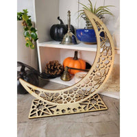 Crescent Moon Wooden Ornament