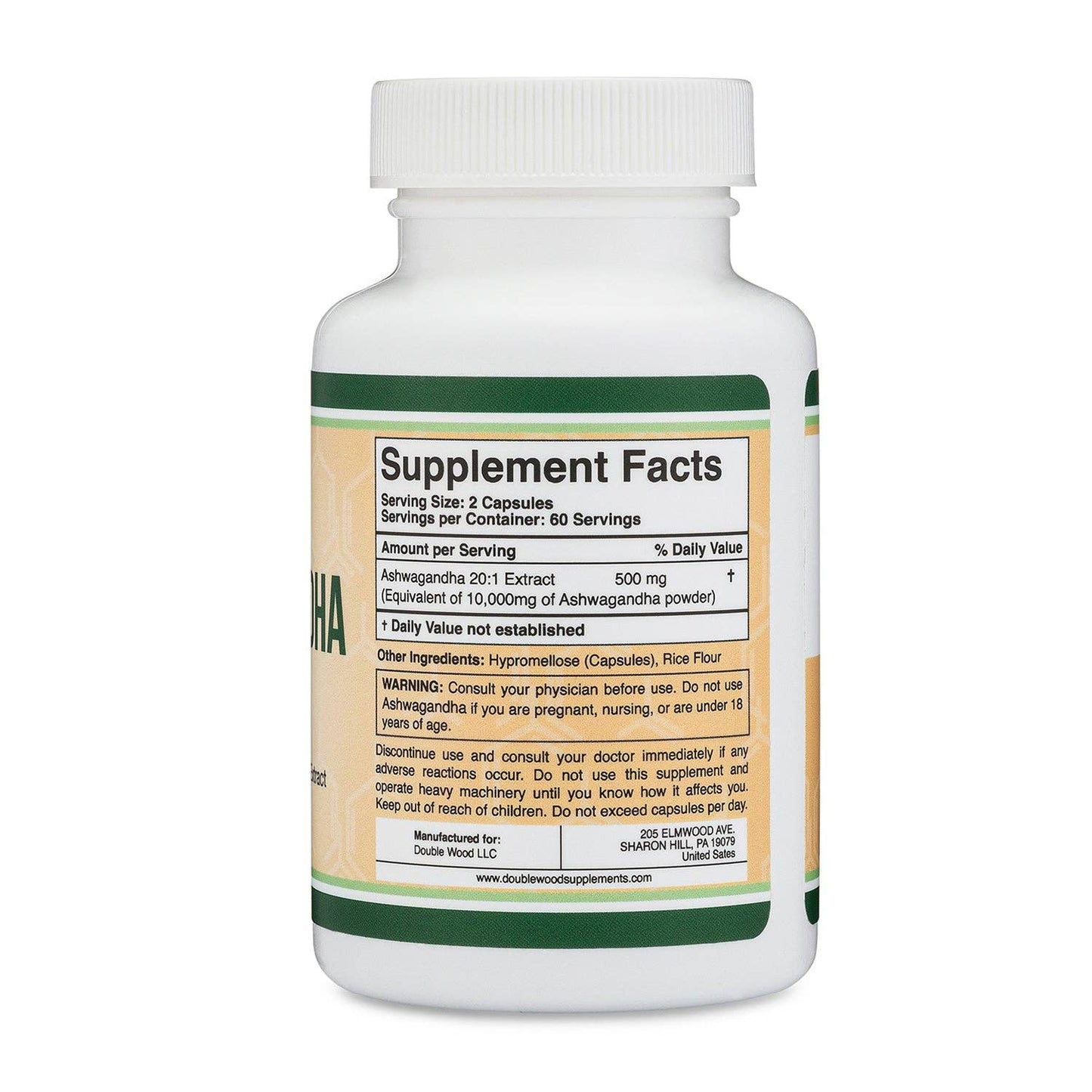 Supplement bottle with label showing 'Supplement Facts' on a white background
