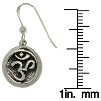 OM Sterling Silver Round Hook Earrings