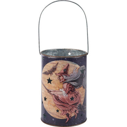 Midnight Witch Lantern - Metal with star cutouts