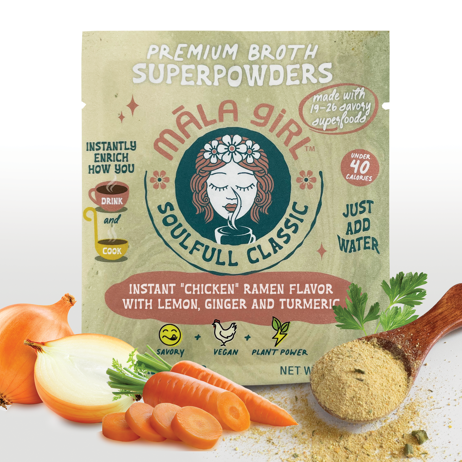 Instant Powder Drink or Broth: Lemon, Ginger and Turmeric