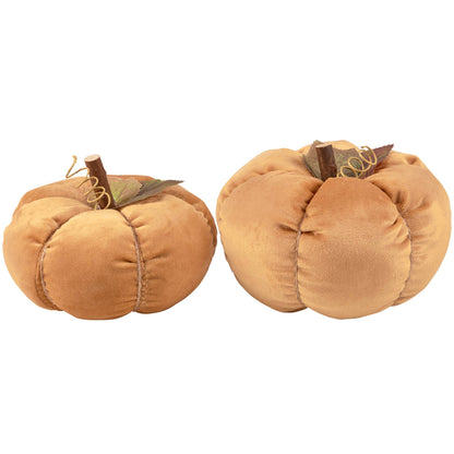 Velvet Pumpkins - Set of 2