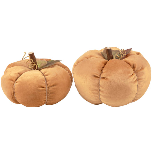 Velvet Pumpkins - Set of 2