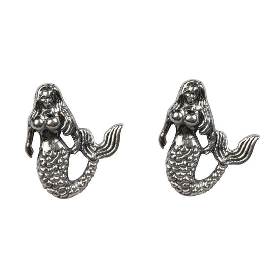 Mermaid Stud Earrings (Sterling Silver)