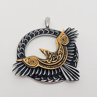 Celtic Knot & Crow Pendant (Stainless Steel)