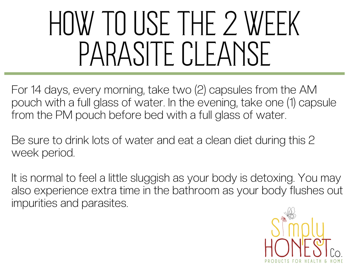 Parasite Cleanse Capsules – 2 Week Herbal Regimen with Wormwood & Charcoal