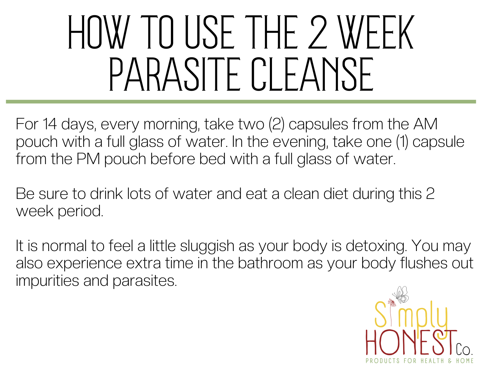 Parasite Cleanse Capsules – 2 Week Herbal Regimen with Wormwood & Charcoal